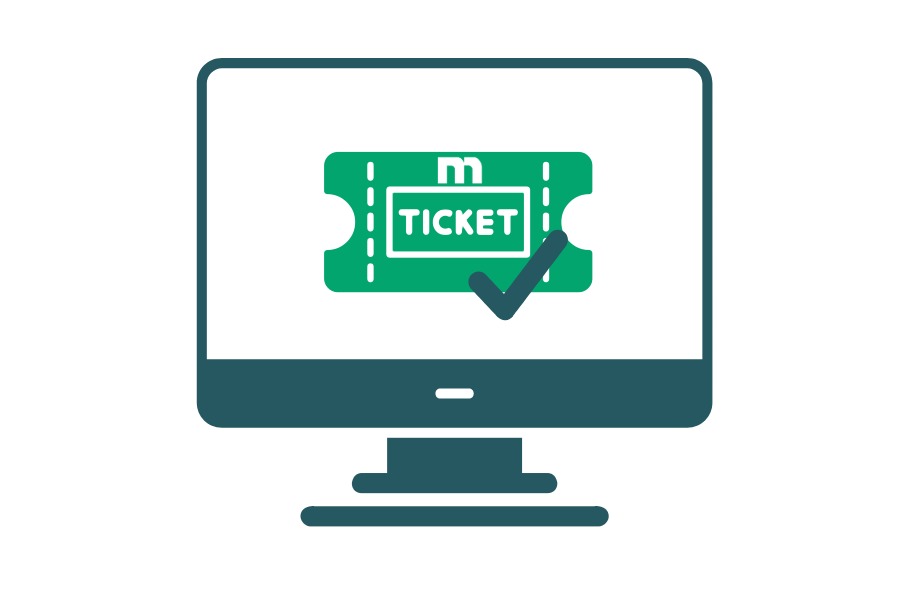 Icon für das MEDAT Online-Ticketsystem zur Erfassung von Support-Anfragen auf einem Monitor.