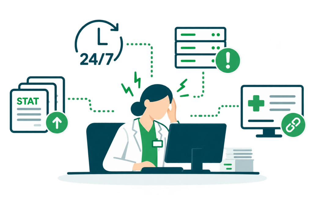Laborinformationssystem für die Krankenhaus-IT mit automatisierter Geräteanbindung, 24/7-Verfügbarkeit und sicheren Labor-Workflows.
